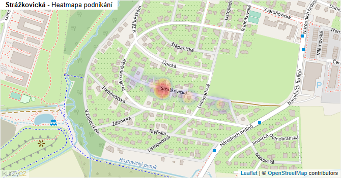 Strážkovická - mapa podnikání