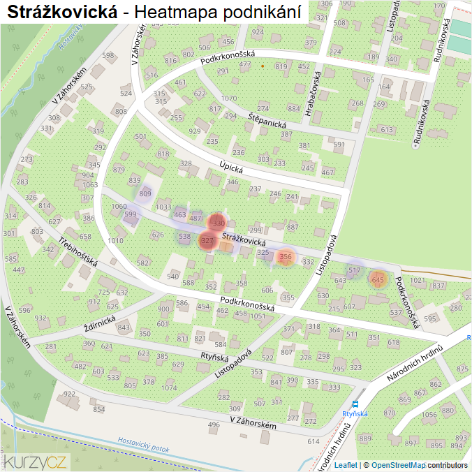 Mapa Strážkovická - Firmy v ulici.