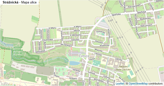 Strážnická - mapa ulice