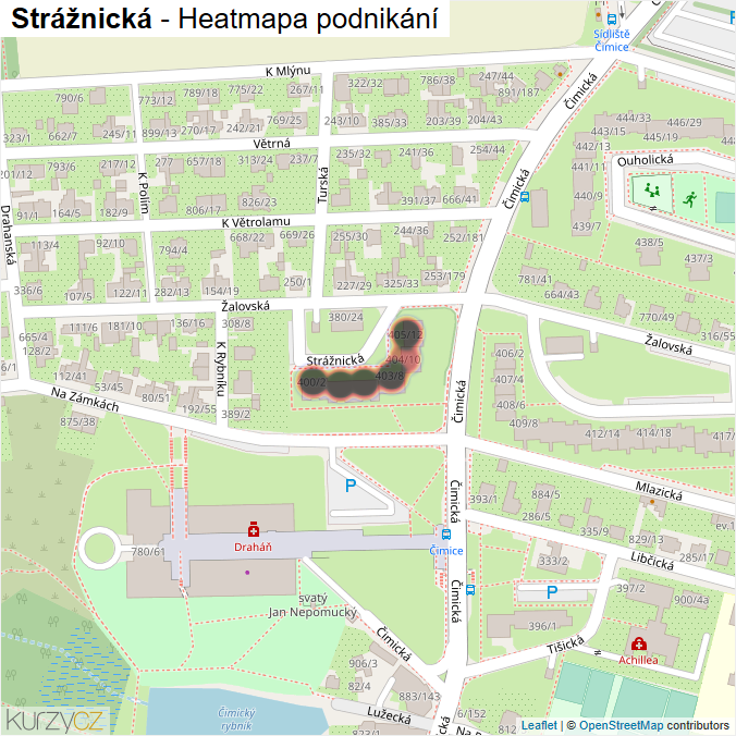 Mapa Strážnická - Firmy v ulici.
