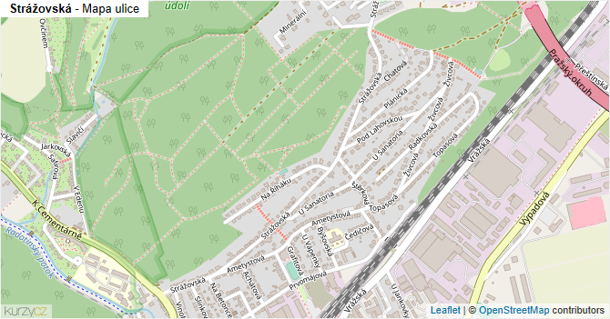 Strážovská - mapa ulice
