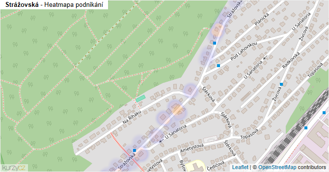Strážovská - mapa podnikání