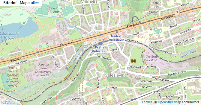 Střední - mapa ulice