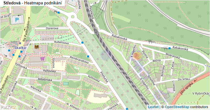 Středová - mapa podnikání