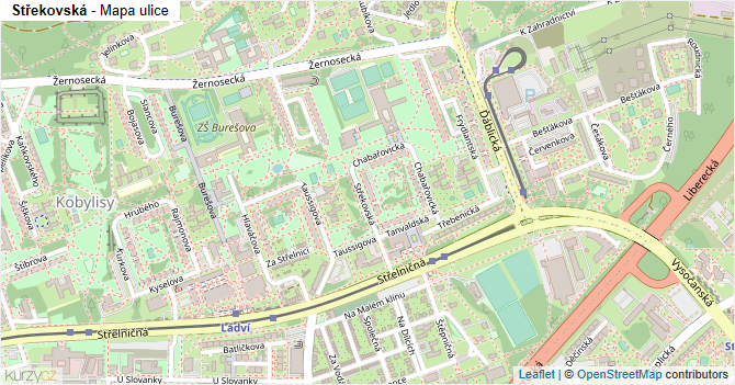 Střekovská - mapa ulice