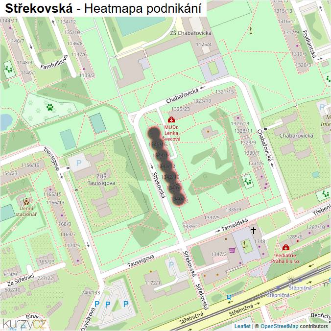 Mapa Střekovská - Firmy v ulici.