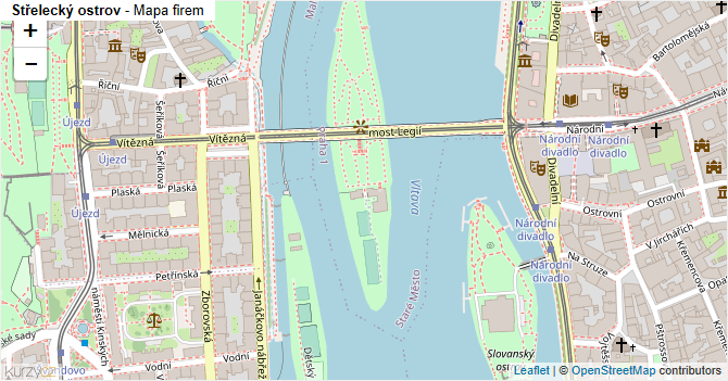 Střelecký ostrov - mapa firem