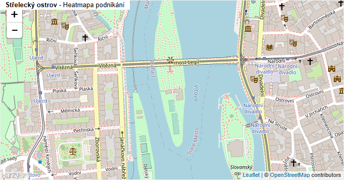 Střelecký ostrov - mapa podnikání