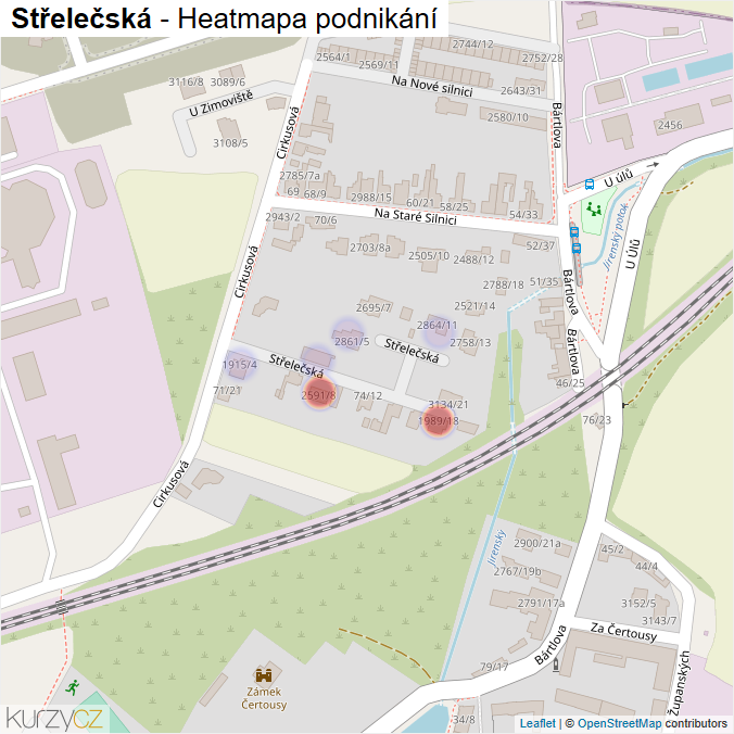 Mapa Střelečská - Firmy v ulici.