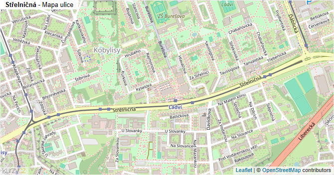 Střelničná - mapa ulice