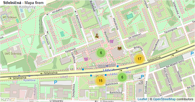Střelničná - mapa firem
