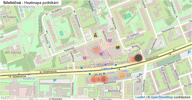 Střelničná - mapa podnikání
