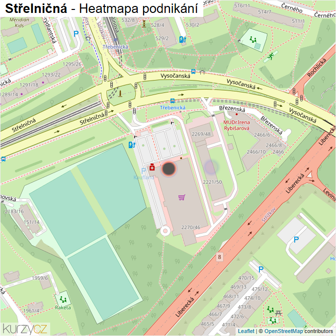 Mapa Střelničná - Firmy v ulici.