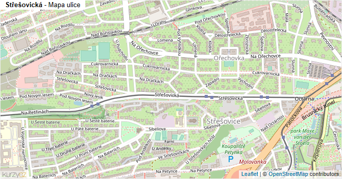 Střešovická - mapa ulice