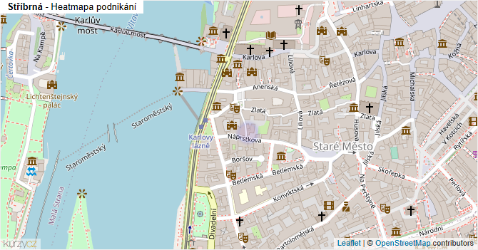Stříbrná - mapa podnikání