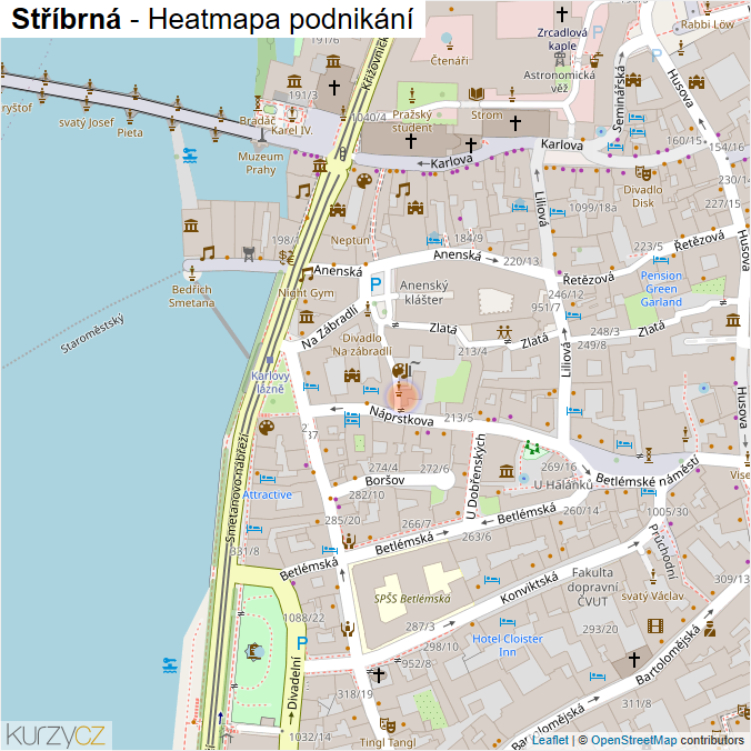 Mapa Stříbrná - Firmy v ulici.