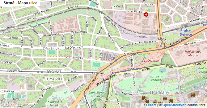 Strmá - mapa ulice