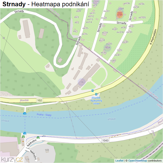 Mapa Strnady - Firmy v ulici.
