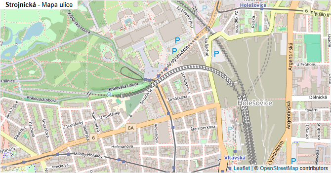 Strojnická - mapa ulice