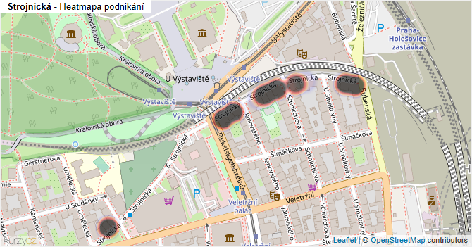 Strojnická - mapa podnikání