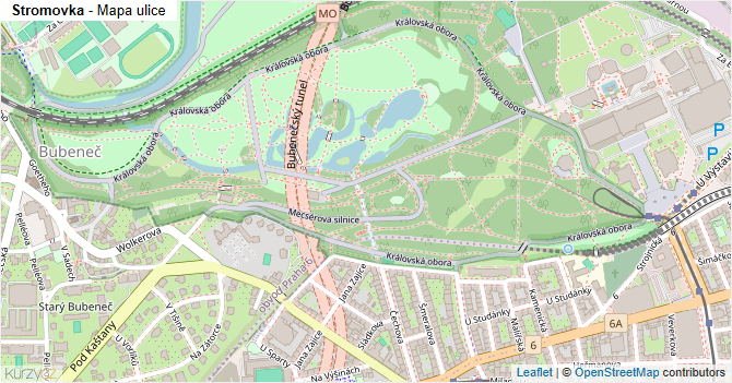 Stromovka - mapa ulice