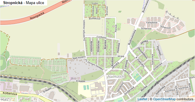 Stropnická - mapa ulice