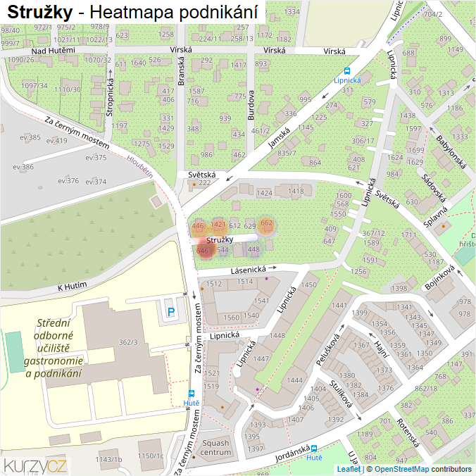 Mapa Stružky - Firmy v ulici.