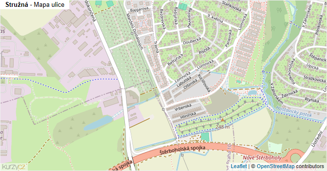 Stružná - mapa ulice