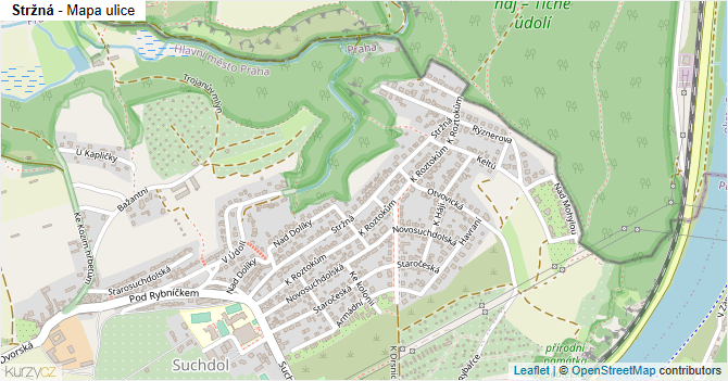 Stržná - mapa ulice