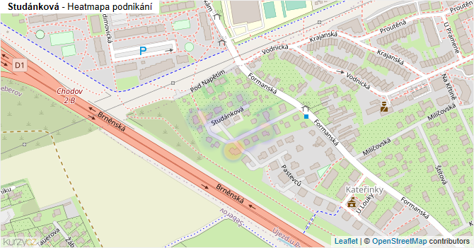 Studánková - mapa podnikání