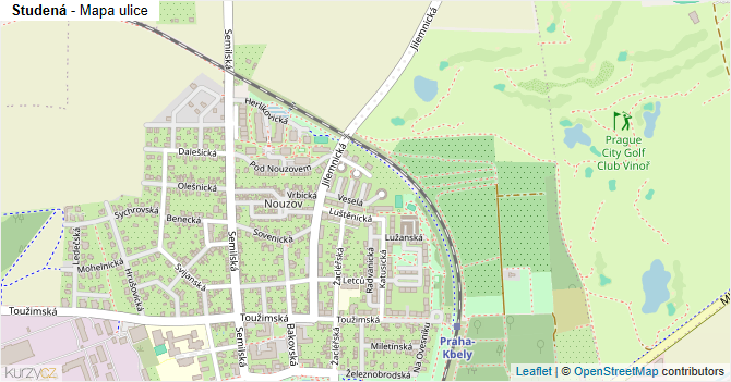 Studená - mapa ulice