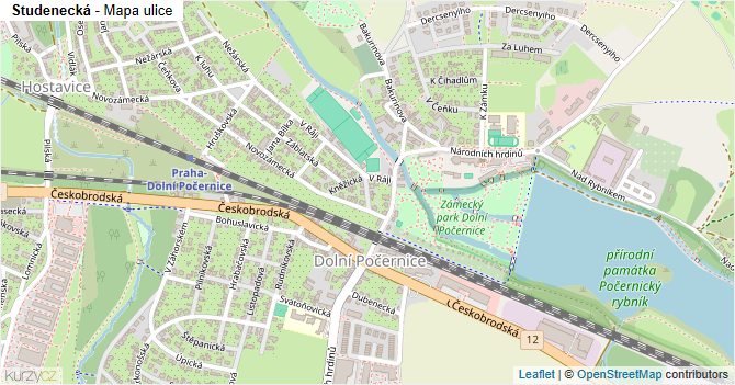 Studenecká - mapa ulice