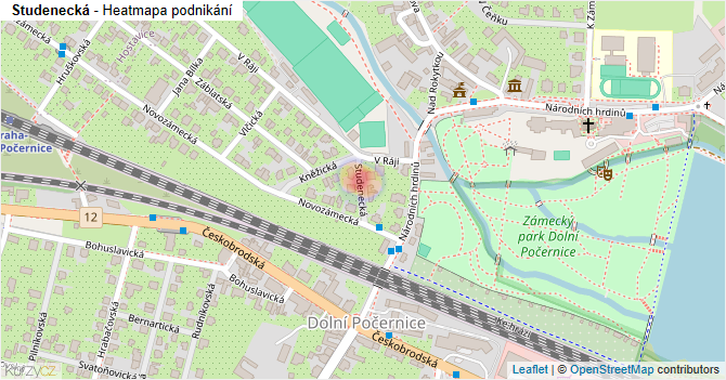 Studenecká - mapa podnikání