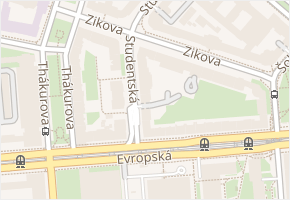 Studentská v obci Praha 13 - mapa ulice