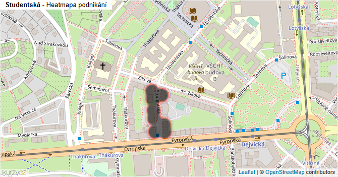 Studentská - mapa podnikání