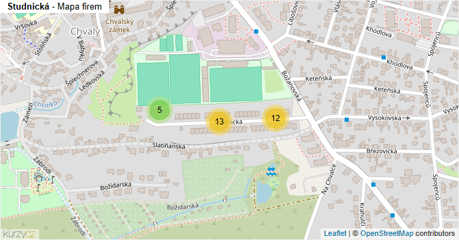 Studnická - mapa firem