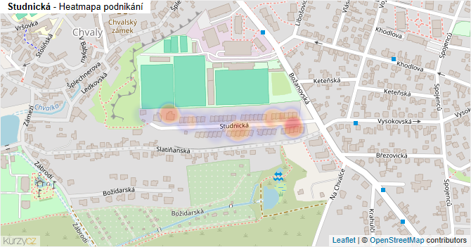Studnická - mapa podnikání