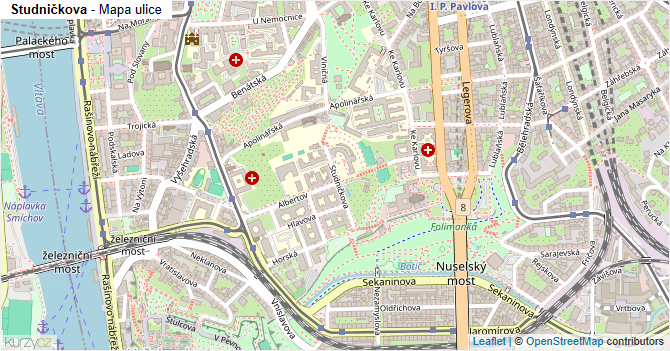 Studničkova - mapa ulice