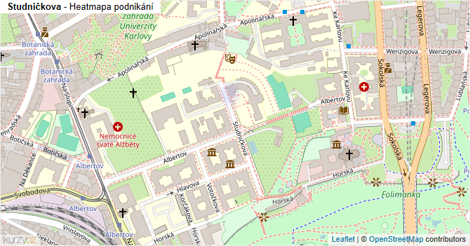 Studničkova - mapa podnikání