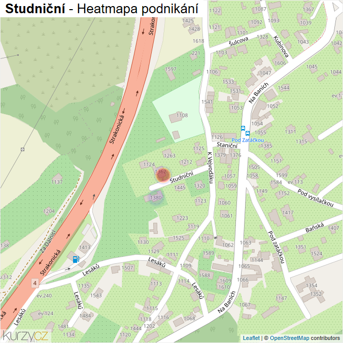 Mapa Studniční - Firmy v ulici.