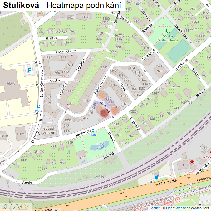 Mapa Stulíková - Firmy v ulici.
