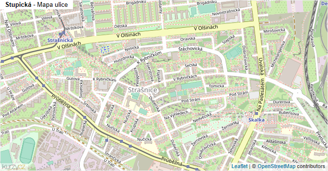 Stupická - mapa ulice