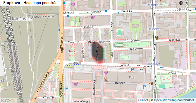 Stupkova - mapa podnikání