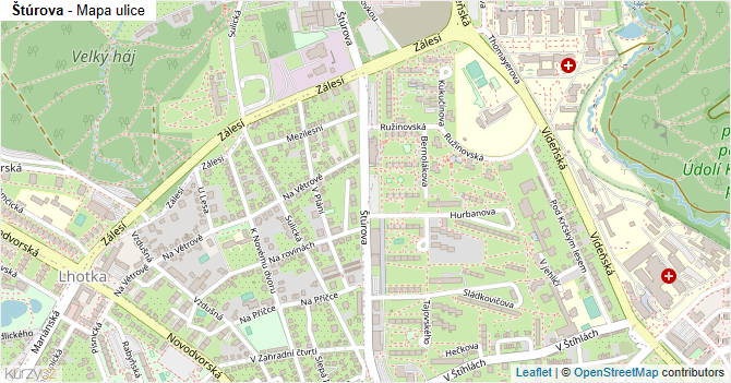 Štúrova - mapa ulice