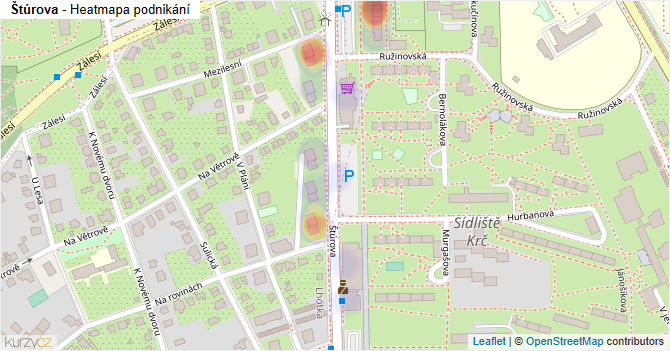 Štúrova - mapa podnikání