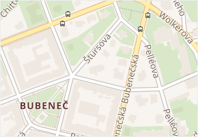 Štursova v obci Praha - mapa ulice