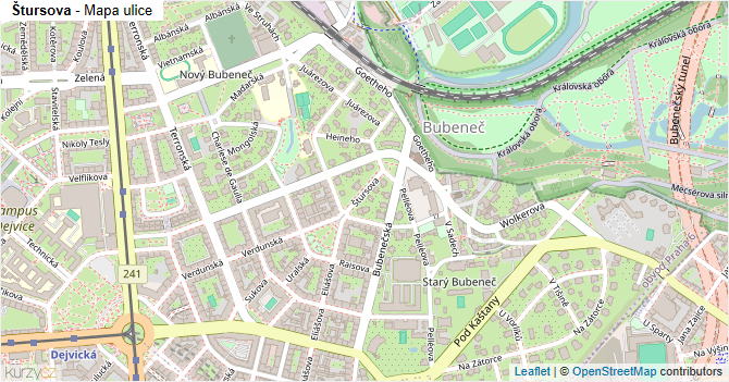 Štursova - mapa ulice