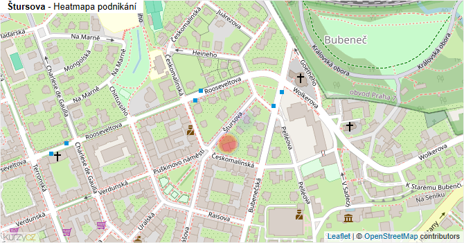 Štursova - mapa podnikání
