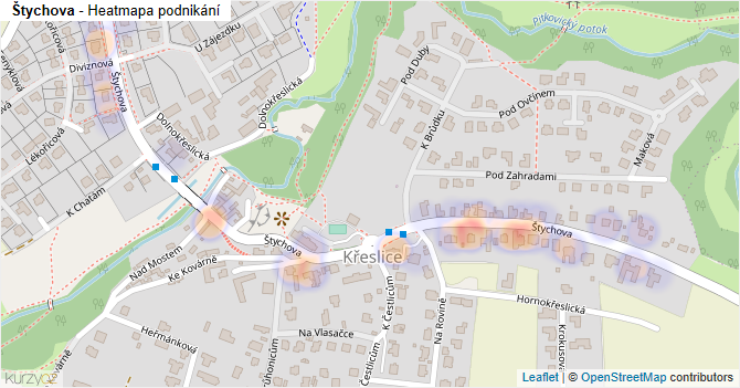 Štychova - mapa podnikání
