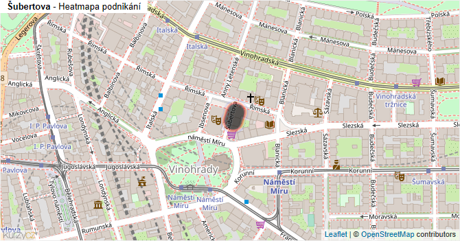 Šubertova - mapa podnikání